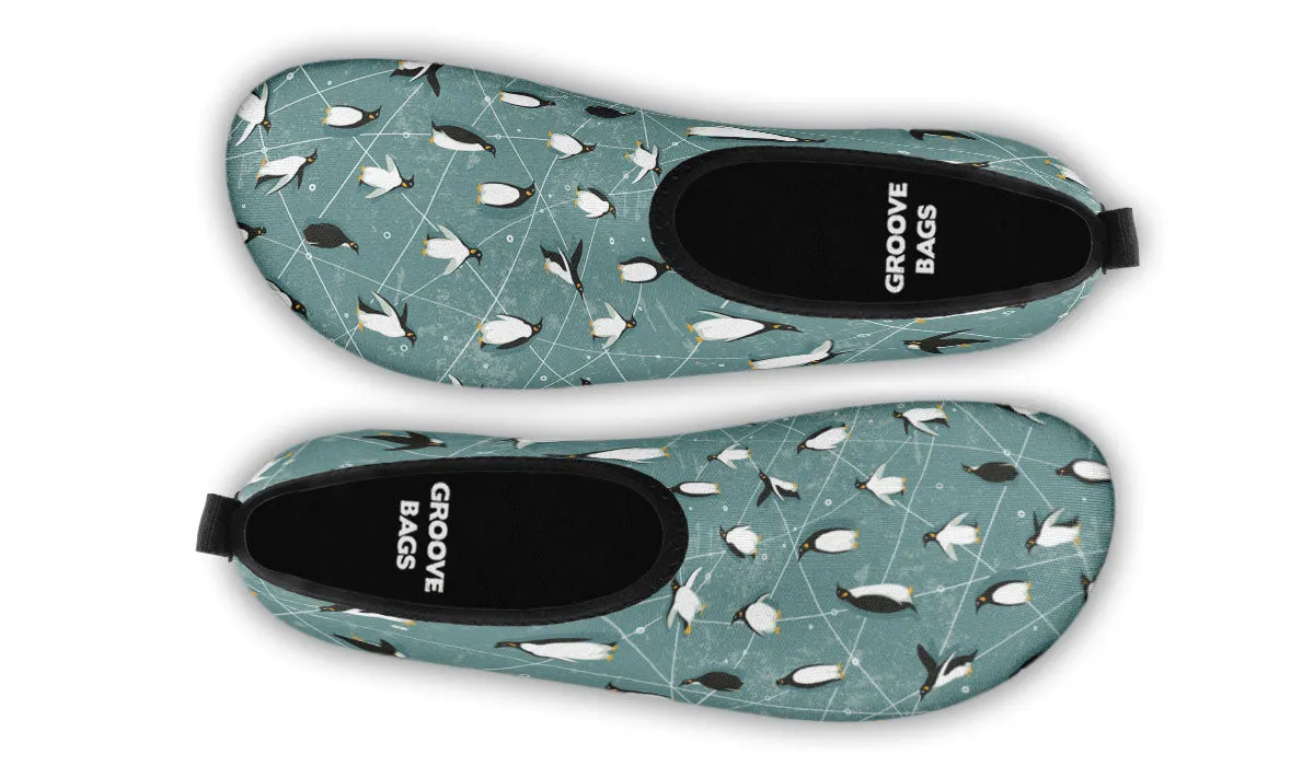 Penguin Pattern Aqua Barefoot Shoes