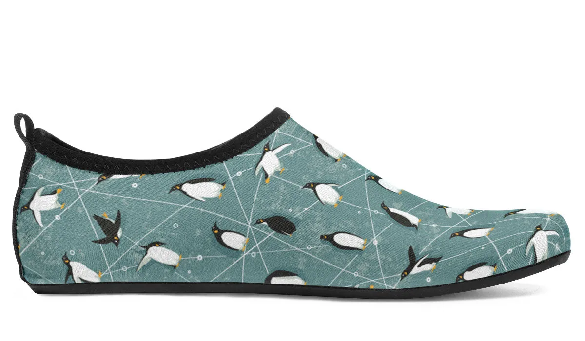 Penguin Pattern Aqua Barefoot Shoes