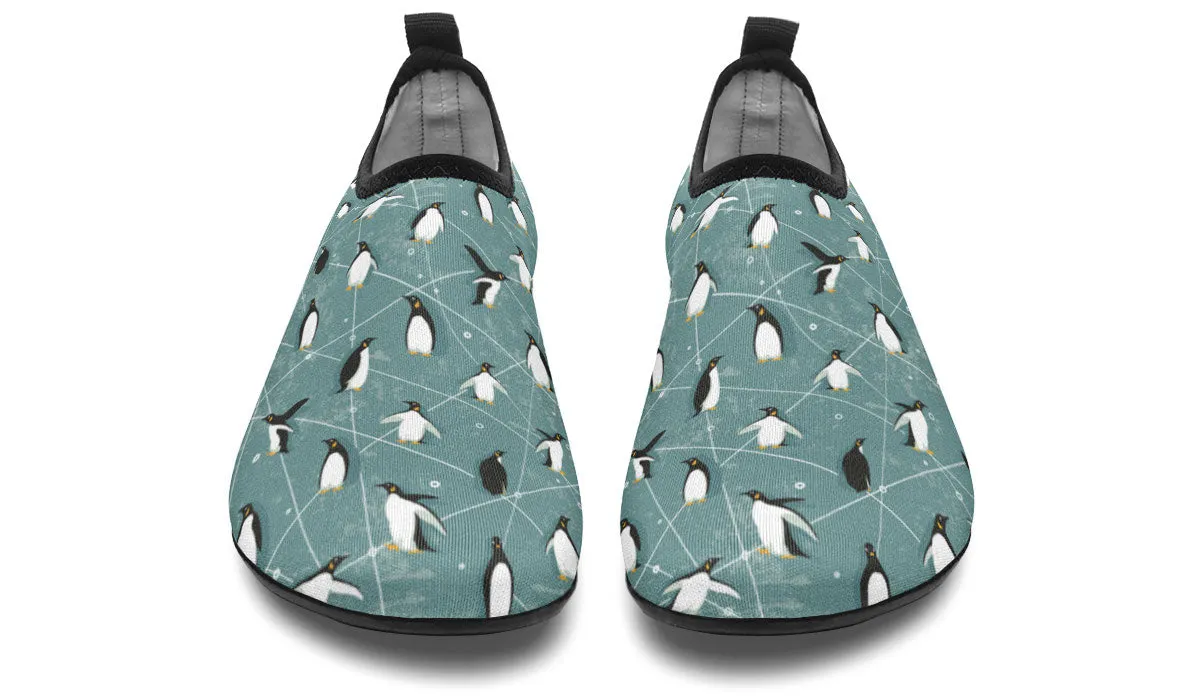 Penguin Pattern Aqua Barefoot Shoes