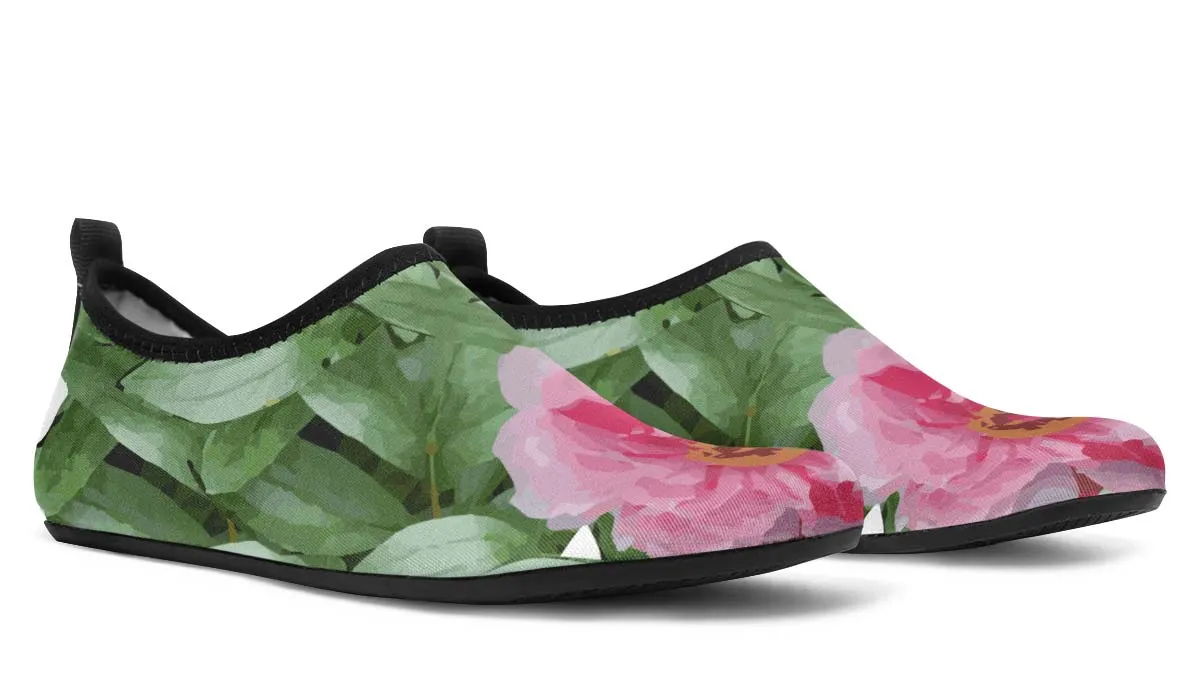 Peony Garden Aqua Barefoot Shoes