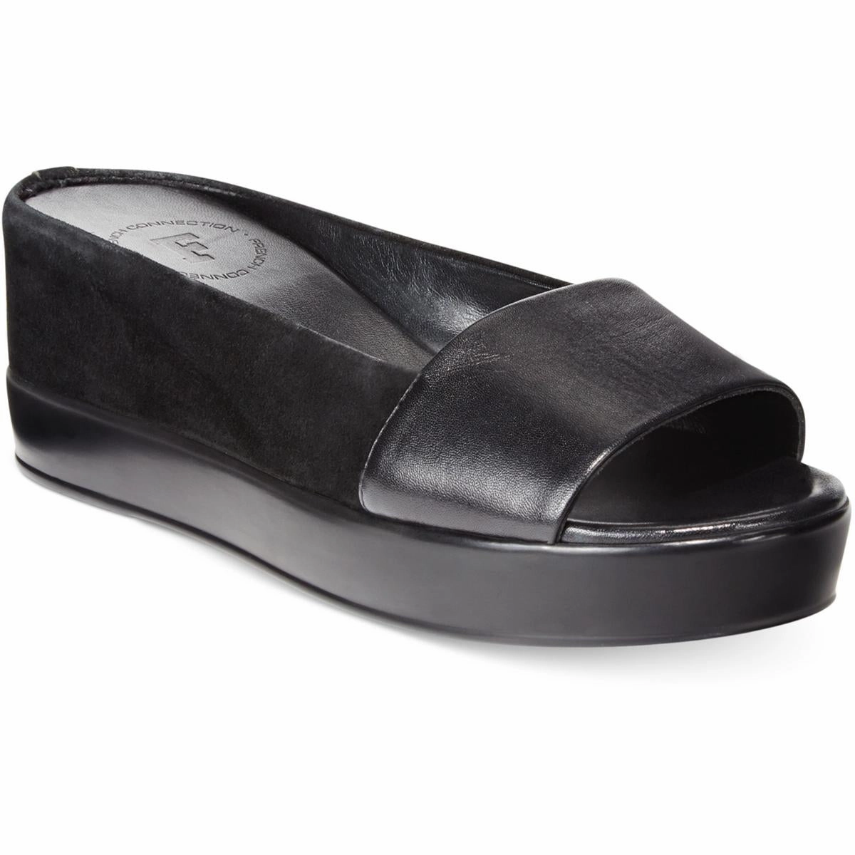Pepper Womens Mixed Media Leather Wedge Sandals