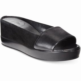Pepper Womens Mixed Media Leather Wedge Sandals