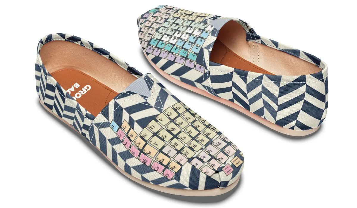 Periodic Table Chevron Casual Shoes