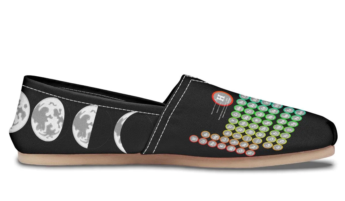 Periodic Table Moon Phase Casual Shoes
