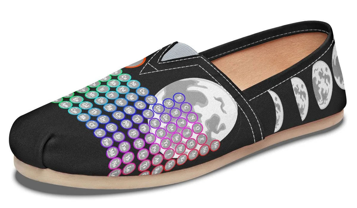 Periodic Table Moon Phase Casual Shoes