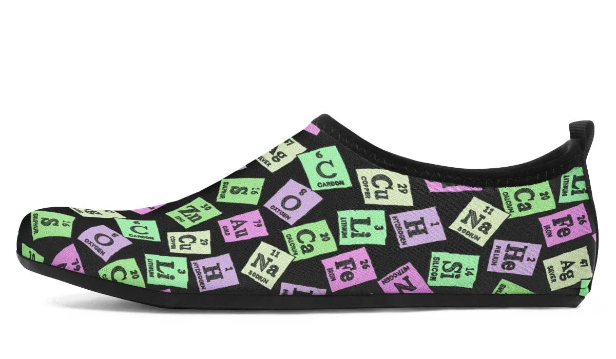 Periodic Table Pattern Aqua Barefoot Shoes