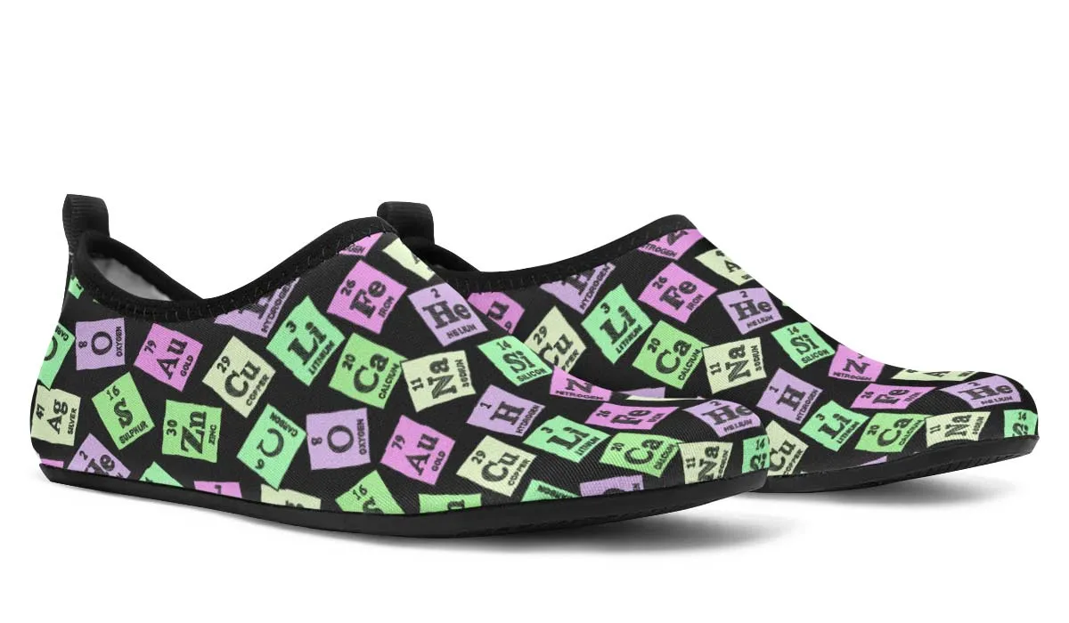 Periodic Table Pattern Aqua Barefoot Shoes