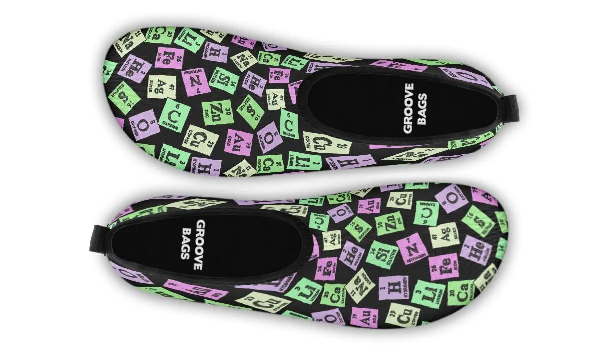 Periodic Table Pattern Aqua Barefoot Shoes