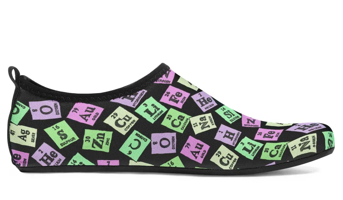 Periodic Table Pattern Aqua Barefoot Shoes