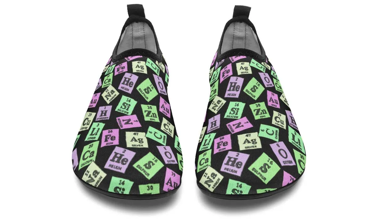 Periodic Table Pattern Aqua Barefoot Shoes