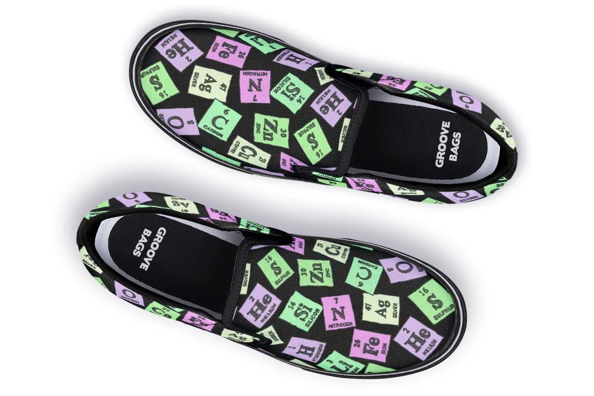 Periodic Table Pattern Slip-On Shoes