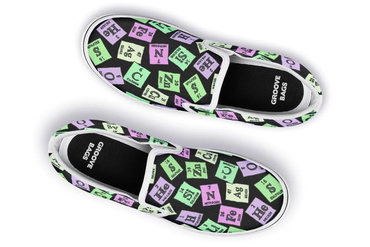 Periodic Table Pattern Slip-On Shoes