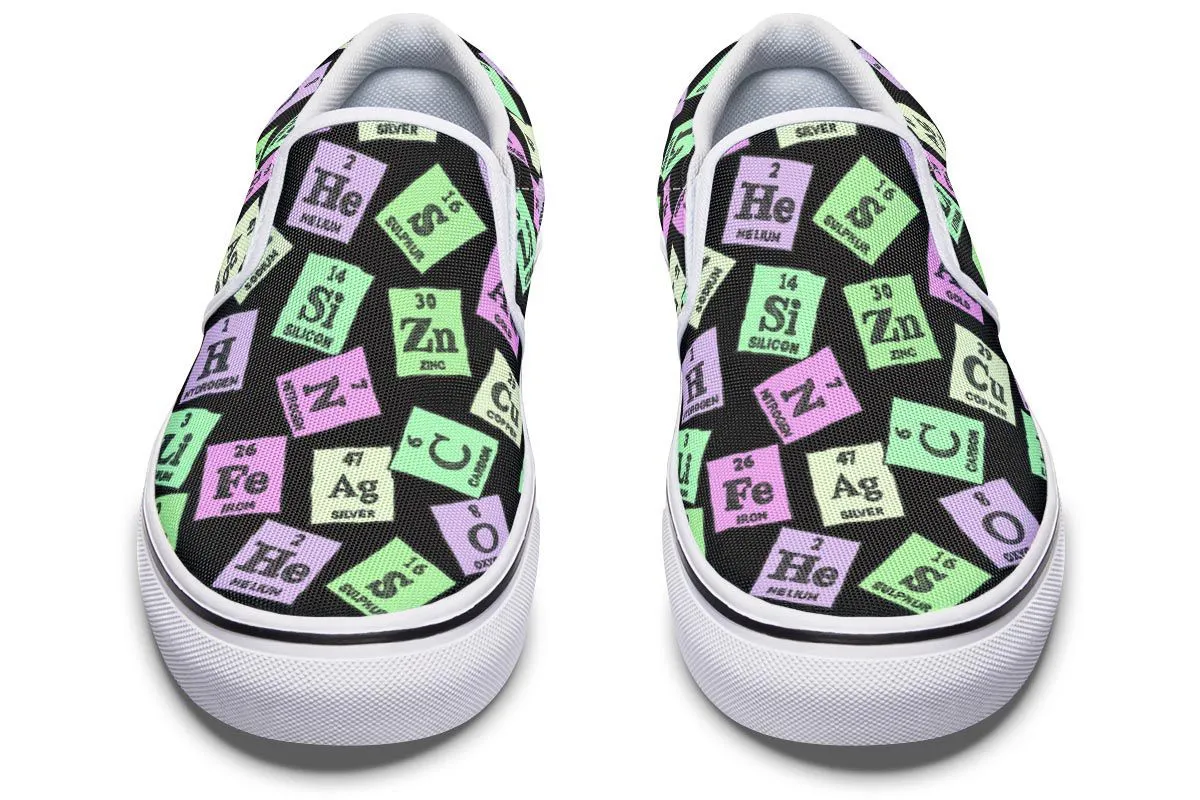 Periodic Table Pattern Slip-On Shoes