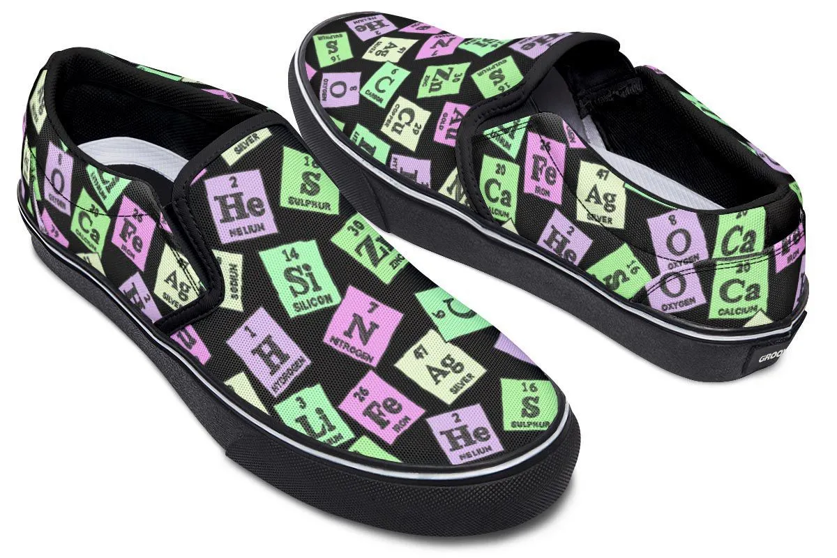 Periodic Table Pattern Slip-On Shoes