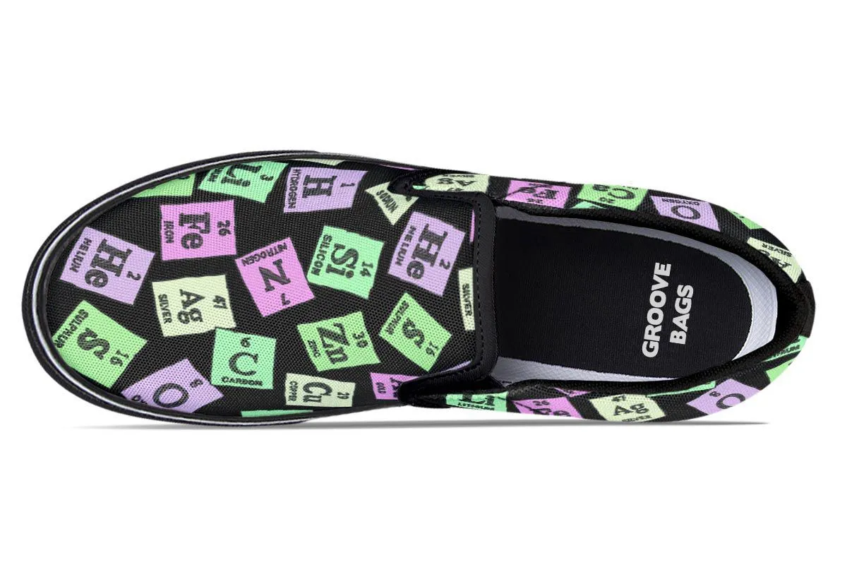 Periodic Table Pattern Slip-On Shoes