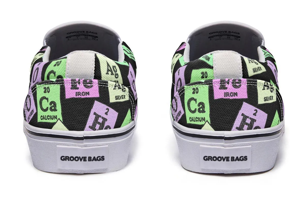 Periodic Table Pattern Slip-On Shoes