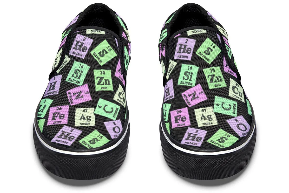 Periodic Table Pattern Slip-On Shoes
