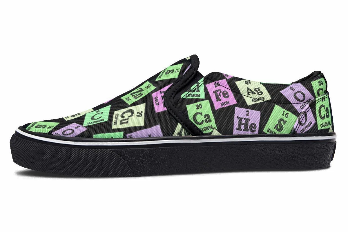 Periodic Table Pattern Slip-On Shoes