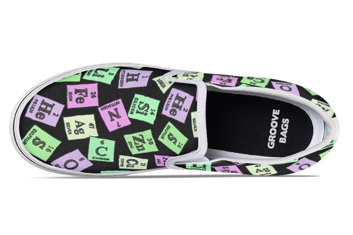 Periodic Table Pattern Slip-On Shoes