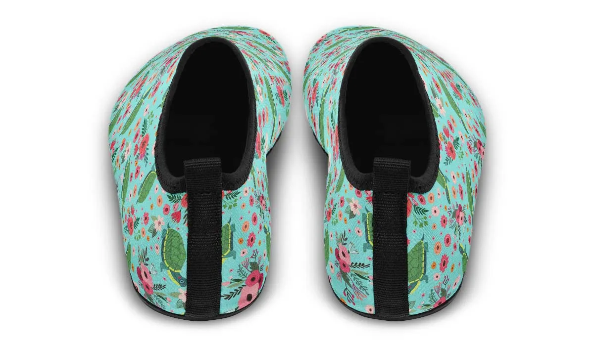 Pet Turtle Flower Aqua Barefoot Shoes