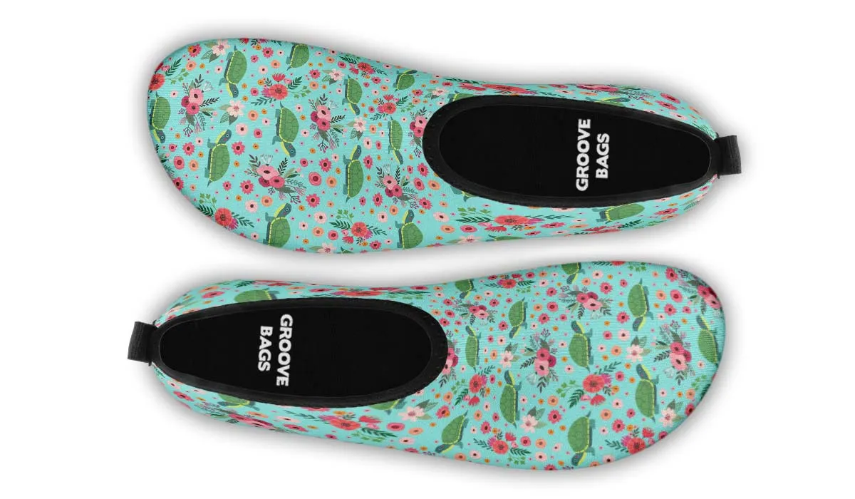 Pet Turtle Flower Aqua Barefoot Shoes