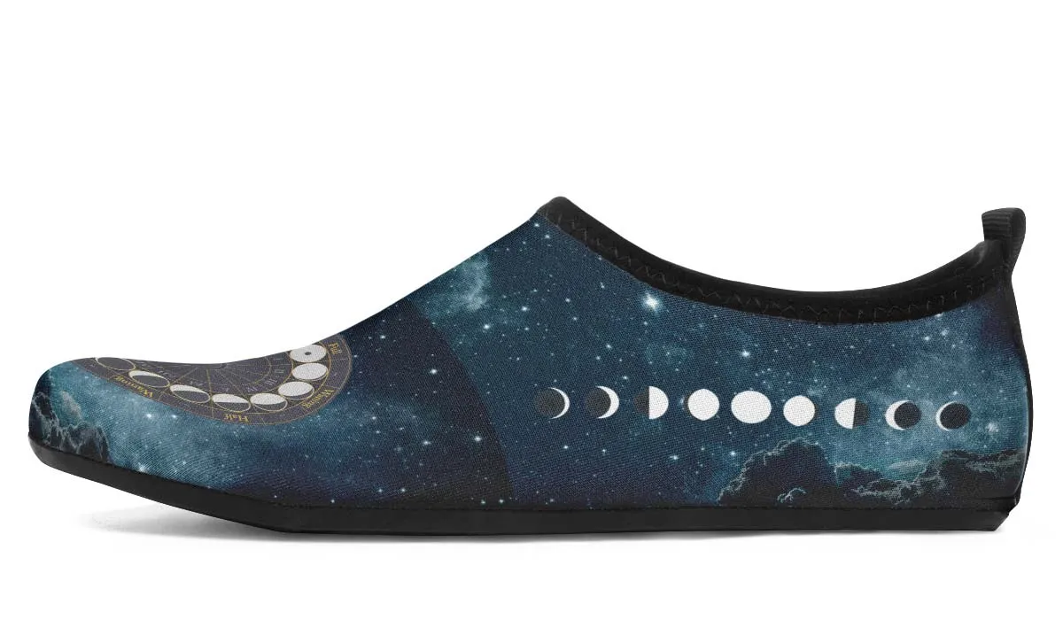 Phases of the Moon Aqua Barefoot Shoes