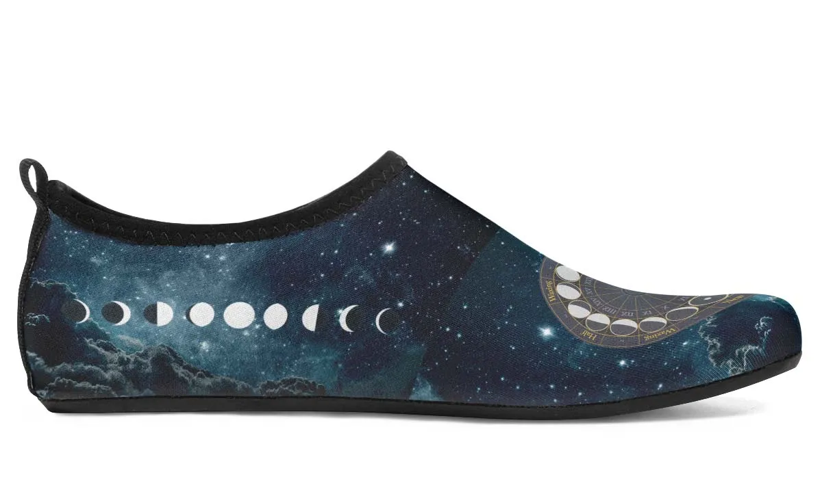 Phases of the Moon Aqua Barefoot Shoes