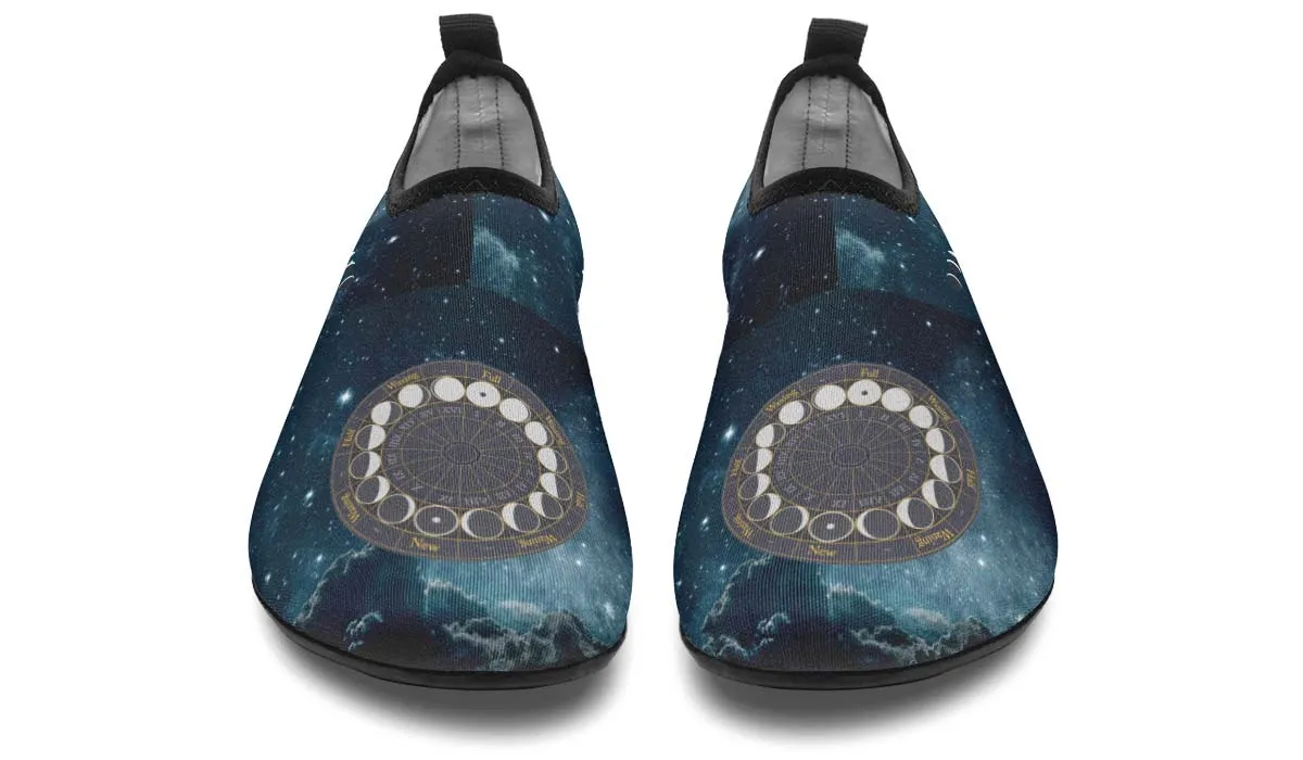 Phases of the Moon Aqua Barefoot Shoes