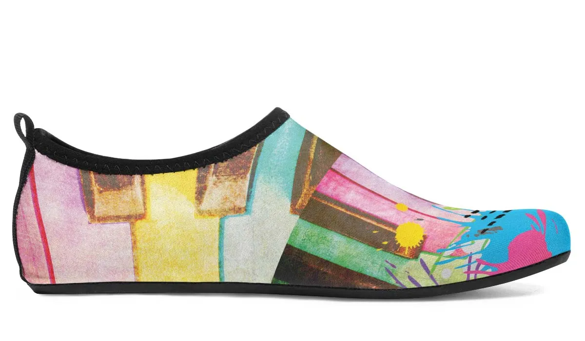Piano Grunge Aqua Barefoot Shoes