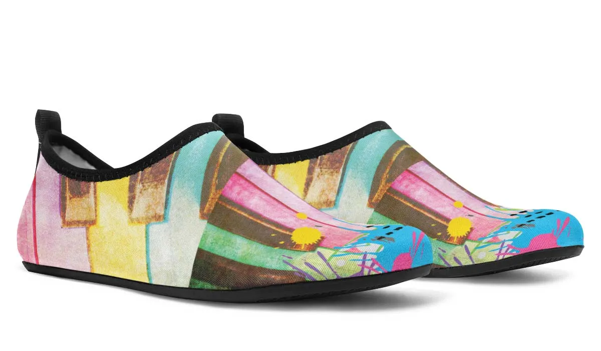 Piano Grunge Aqua Barefoot Shoes