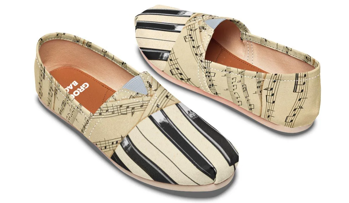 Piano Sheet Music Casual Shoes