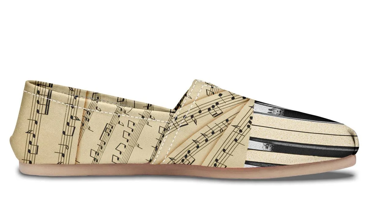 Piano Sheet Music Casual Shoes