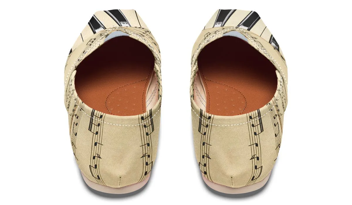 Piano Sheet Music Casual Shoes