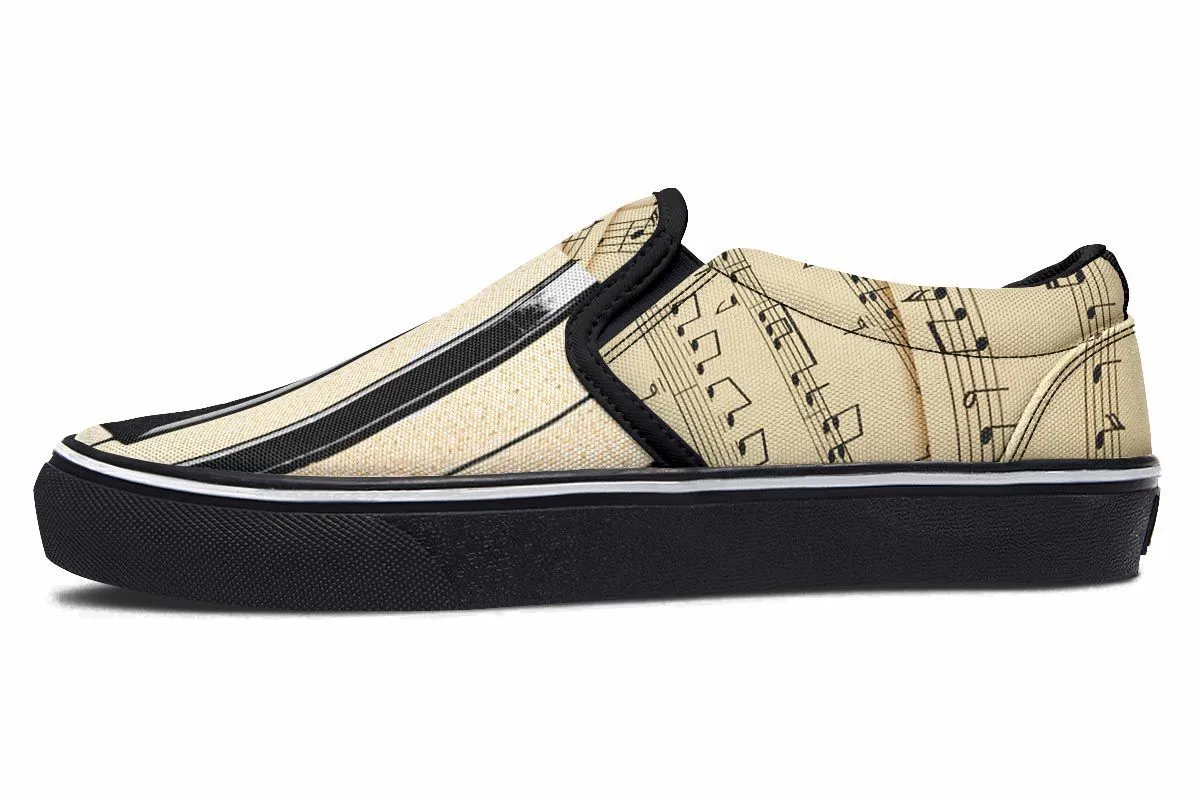 Piano Sheet Music Slip-On Shoes