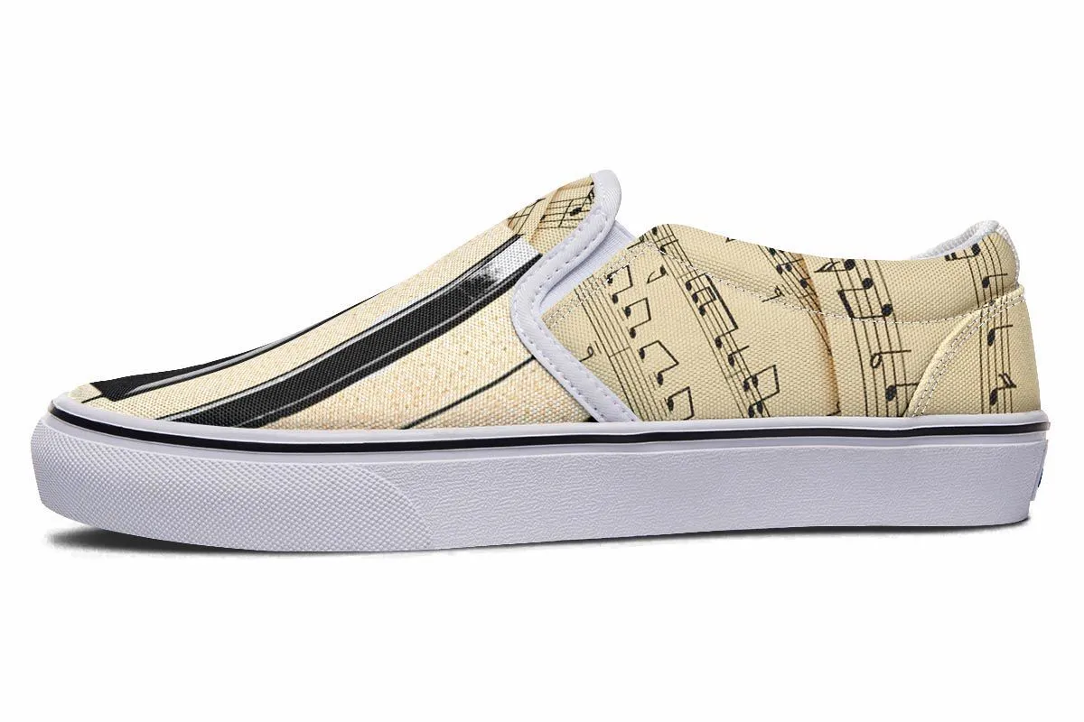 Piano Sheet Music Slip-On Shoes