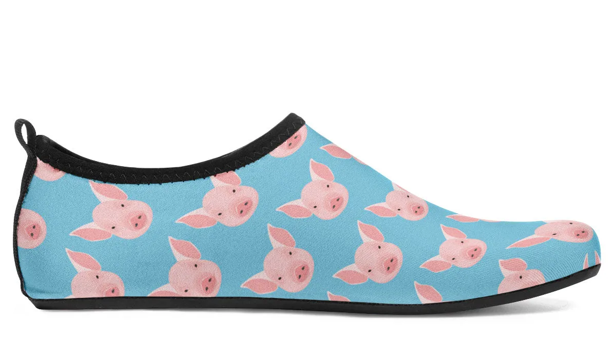 Pig Pattern Aqua Barefoot Shoes
