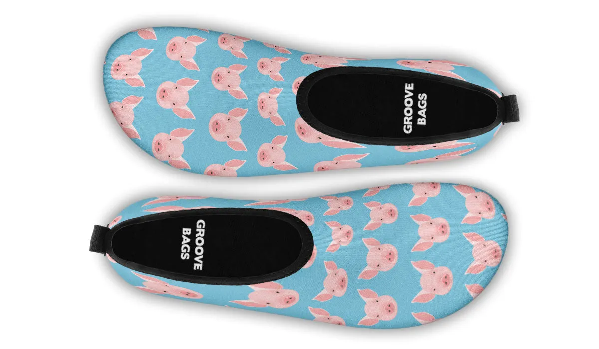 Pig Pattern Aqua Barefoot Shoes