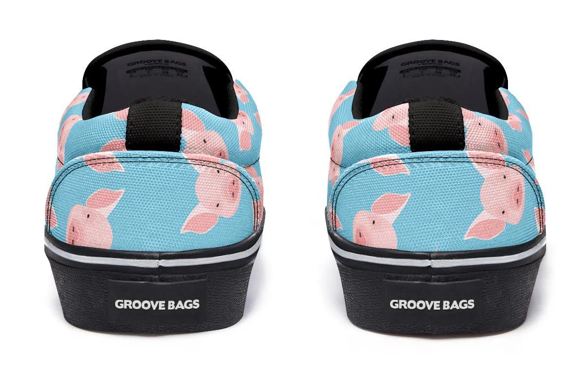 Pig Pattern Slip-On Shoes