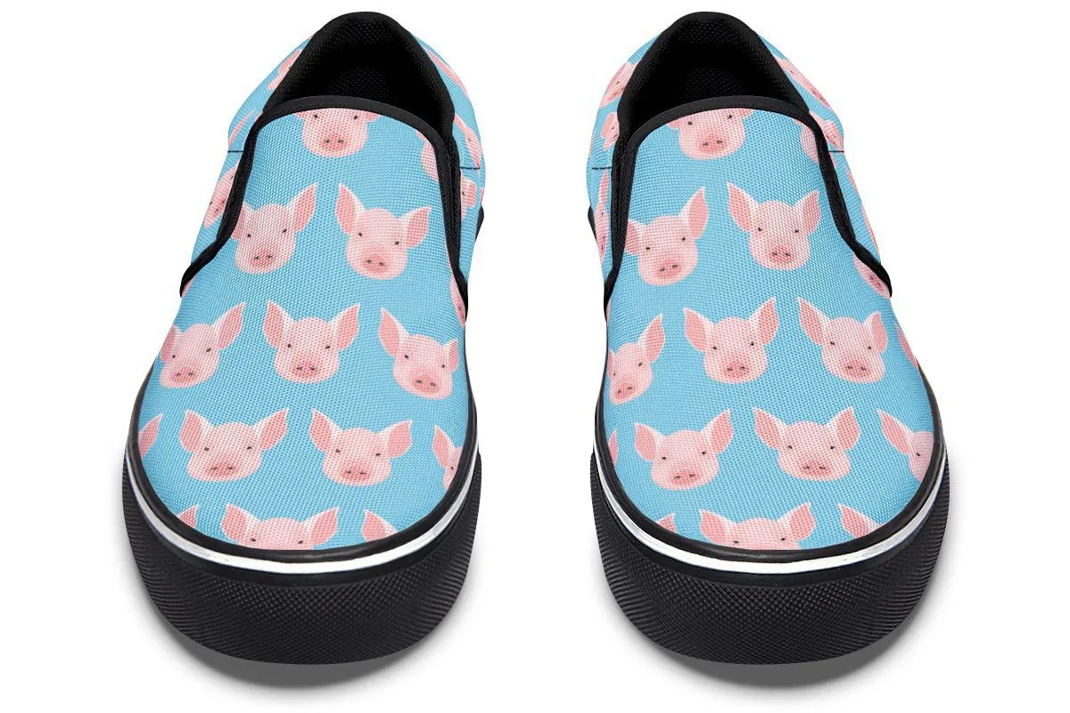 Pig Pattern Slip-On Shoes