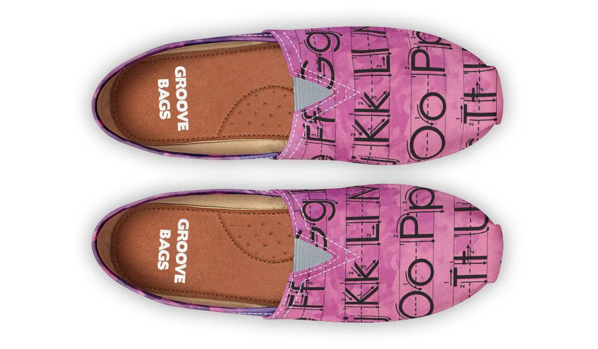 Pink Alphabet Diagram Casual Shoes