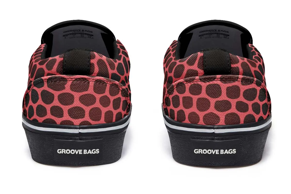 Pink Reptile Design Slip-On Shoes