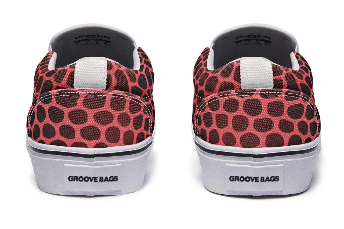 Pink Reptile Design Slip-On Shoes