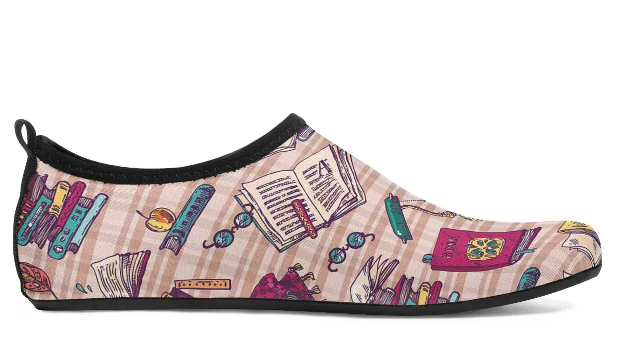 Plaid Books Aqua Barefoot Shoes
