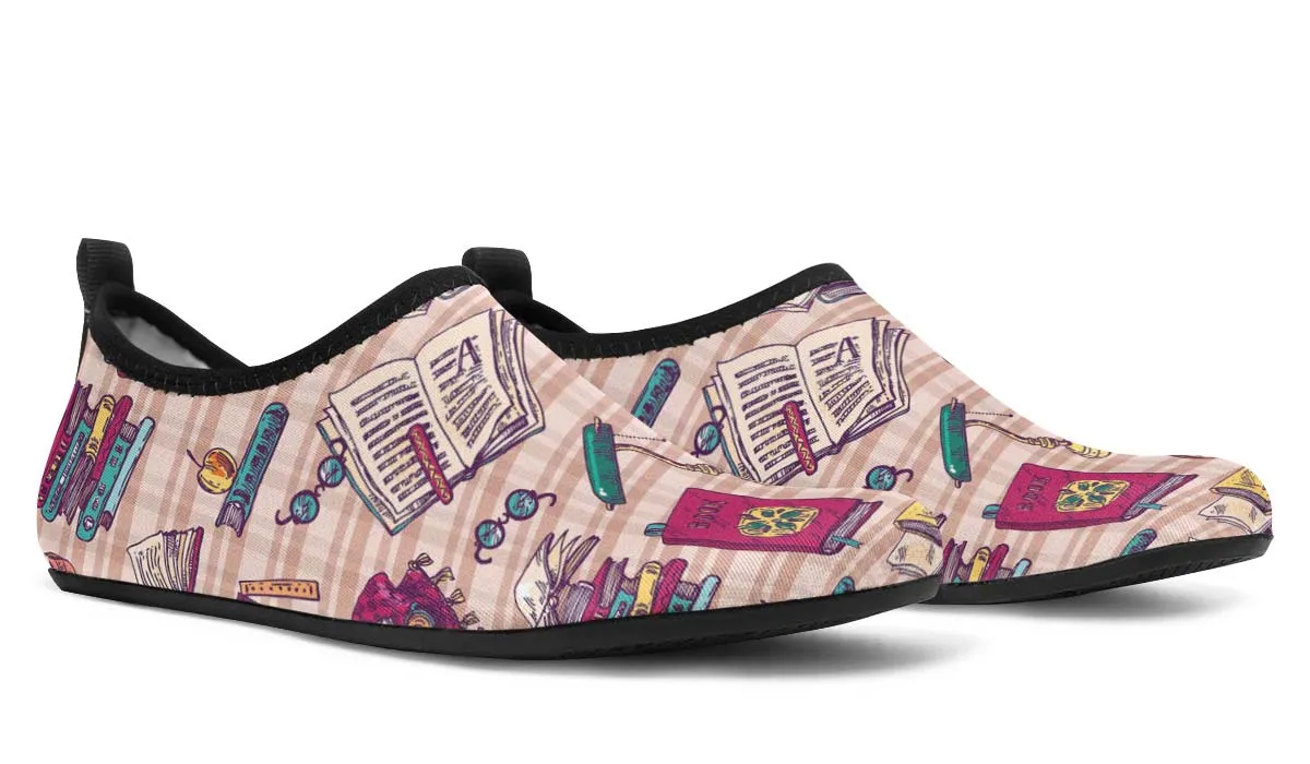 Plaid Books Aqua Barefoot Shoes