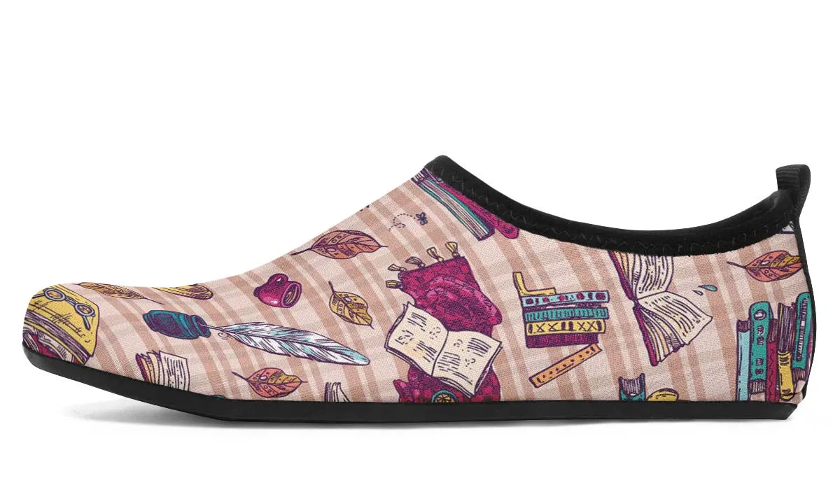 Plaid Books Aqua Barefoot Shoes