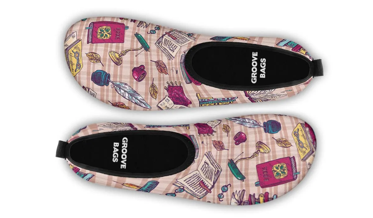 Plaid Books Aqua Barefoot Shoes