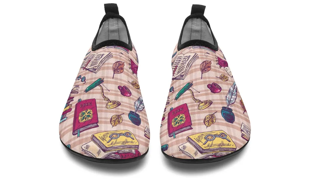 Plaid Books Aqua Barefoot Shoes