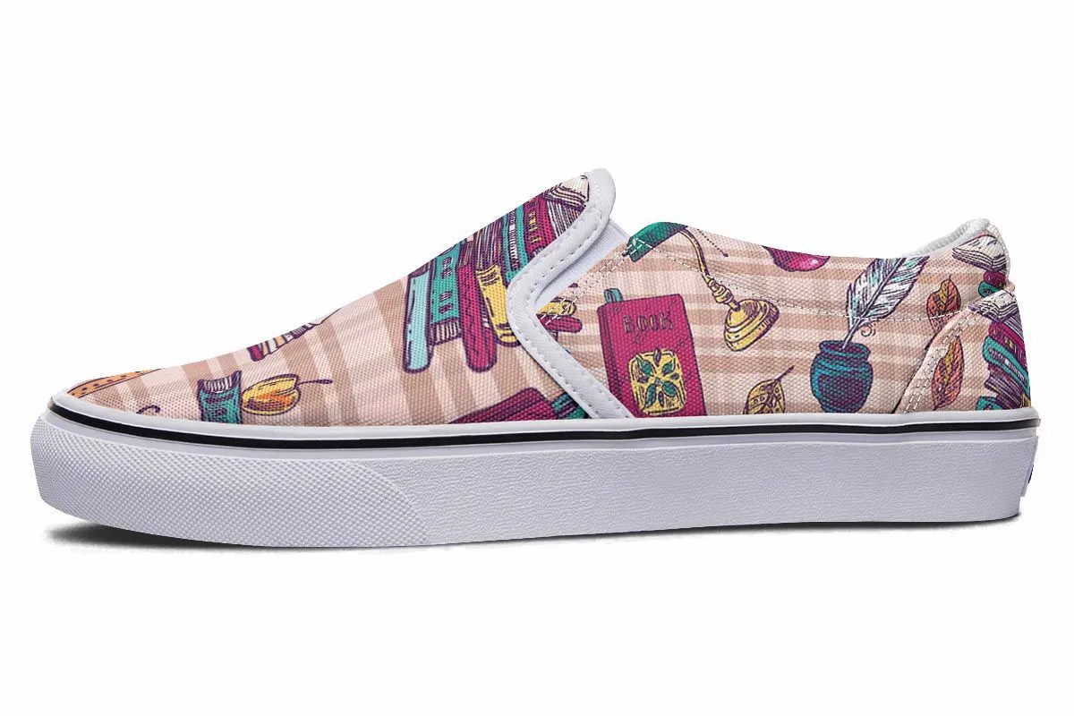 Plaid Books Slip-On Shoes