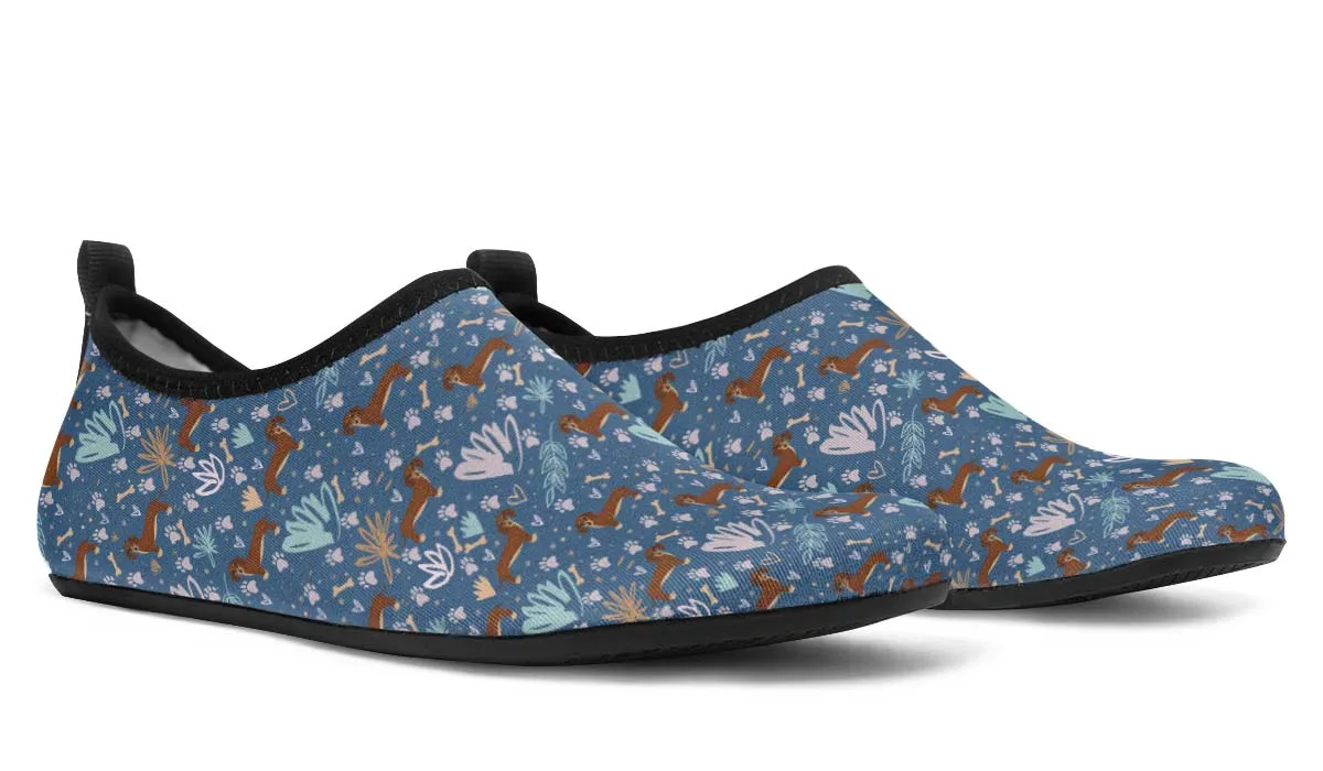 Playful Dachshund Aqua Barefoot Shoes