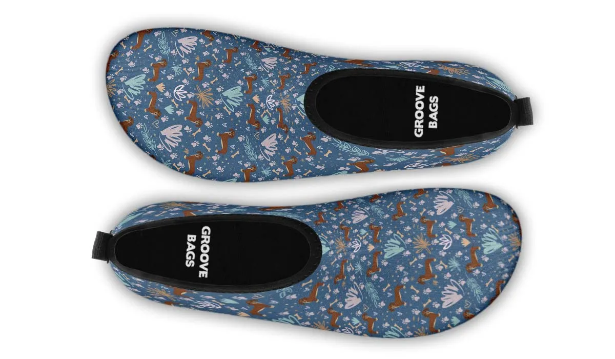 Playful Dachshund Aqua Barefoot Shoes